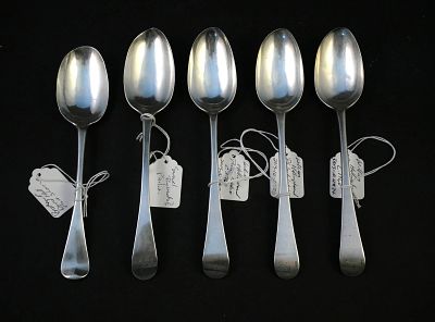 Three W. Hollingshead American Silver Spoons. Three W. Hollingshead American Silver 