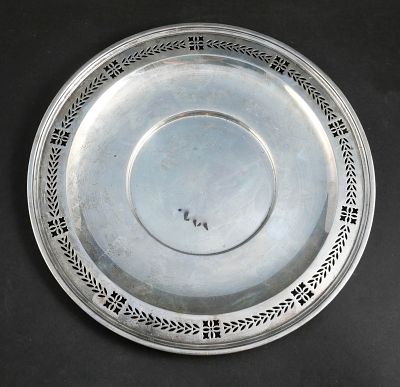 Tiffany Sterling Silver Reticulated Plate. Tiffany Sterling Silver Reticulated Plate #21280M 