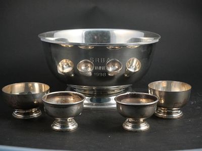 Four Small Sterling Silver Footed Bowls. Four Small Sterling Silver Footed Bowls Together with 