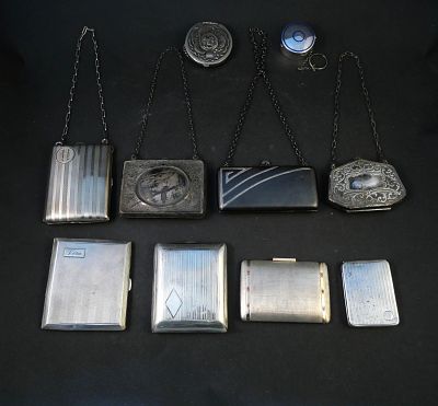 Nine Vintage Cigarette Cases and Compacts. Nine Vintage Cigarette Cases and Compacts The 