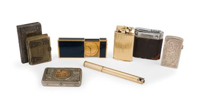 Vintage Lighters, Travel Clock and Boxes. Vintage Lighters, Travel Clock and Boxes Comprising: 