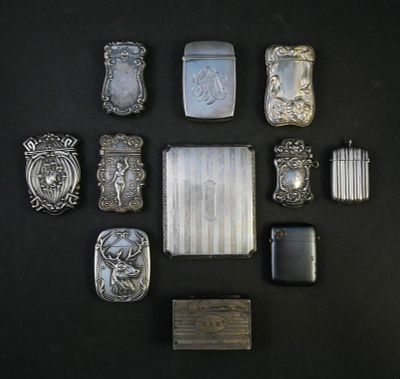 Sterling Silver Cigarette Case and Smoking Accessories. Sterling Silver Cigarette Case and 