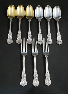 Tiffany Sterling Silver "Olympian" Assorted Flatware. Tiffany Sterling Silver "Olympian" 