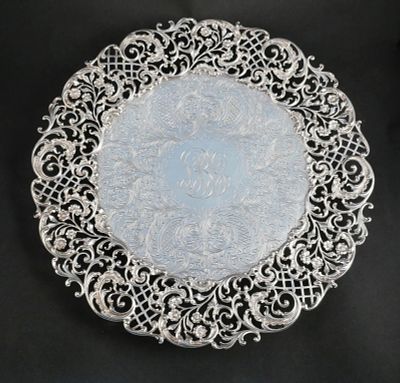 Bigelow Kennard Sterling Silver Footed Platter. Bigelow Kennard Sterling Silver Footed 