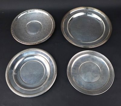 Two Vintage Sterling Silver Underplates. Two Vintage Sterling Silver Underplates 10.5"dia. 