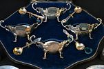 English Gilt Silver Salt Cellar Boxed Set. English Gilt Silver Salt Cellar Boxed Set London. Image - 1