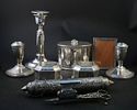 Pair of Sterling Silver Candlesticks. Pair of Sterling Silver Candlesticks 4"h. Together with Image - 1