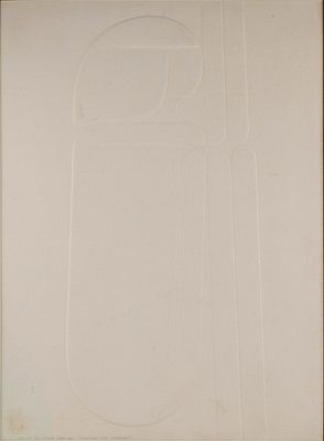 Omar Rayo, Colombian 1928-2010, Waiting for Anthony, Embossed Intaglio. Omar Rayo Colombian 
