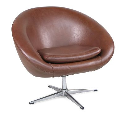 Overman Style Brown Leather Swivel Chair. Overman Style Brown Leather Swivel Chair Possibly 