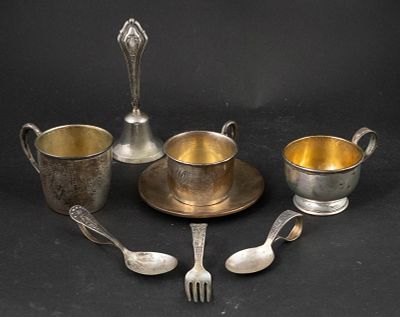 Three Sterling Silver Baby Cups. Three Sterling Silver Baby Cups One with a matching 