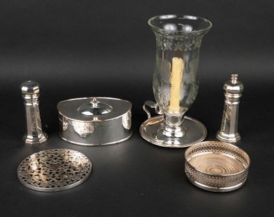 Webster Sterling Overlay Glass Trivet. Webster Sterling Overlay Glass Trivet Together with a 