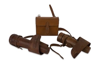 Brooks Bros. Leather Clad Hunting Flask. Brooks Bros. Leather Clad Hunting Flask Made in 