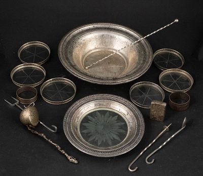 Sterling Silver Bowl and Hostess Wares. Sterling Silver Bowl and Hostess Wares Including a 