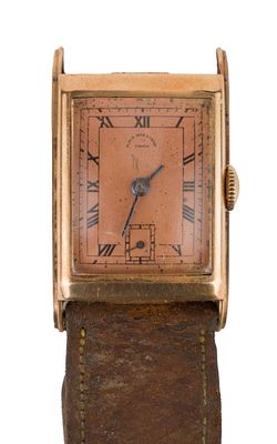 Art Deco 14K Zenith Man's Wristwatch. Art Deco 14K Zenith Man's Wristwatch 1930's. Rectangular 