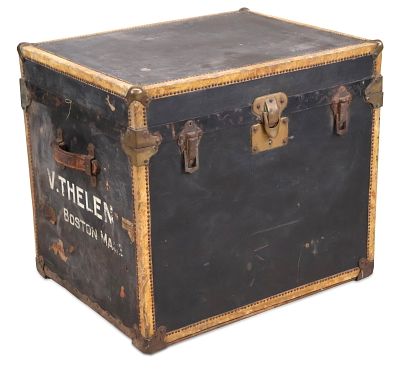 Mark Cross Vintage Hat Trunk. Mark Cross Vintage Hat Trunk Brass and leather clad travel trunk. 