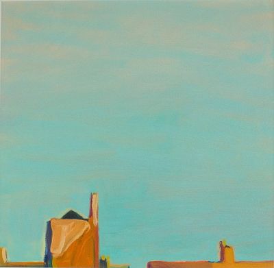 Connie Hayes, American 1982-, Mint Green Sky, Oil on Paper. Connie Hayes American, 1982- Mint 