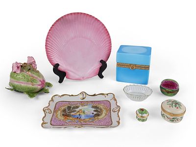 Limoges Watercolor Form Pill Box. Limoges Watercolor Form Pill Box Together with a Limoges 