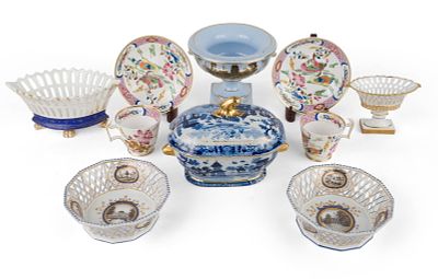 Group of Assorted Porcelain Table Articles. Group of Assorted Porcelain Table 