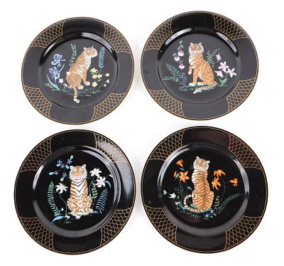 Four Lynn Chase "Midnight Tiger" Platers. Four Lynn Chase "Midnight Tiger" Platers C. 2000. 9 