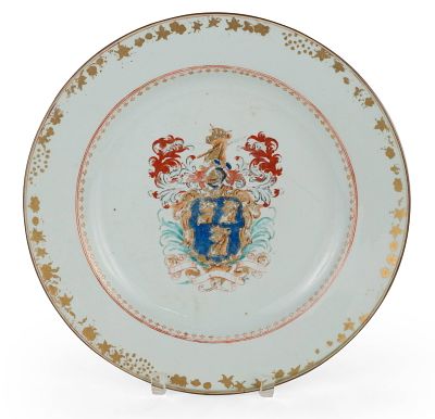 Chinese Export Armorial Porcelain Charger. Chinese Export Armorial Porcelain Charger 19th C. 