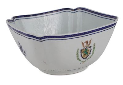 The John Morgan(1753-1842) Family Chinese Export Armorial Square Serving Bowl. The John 