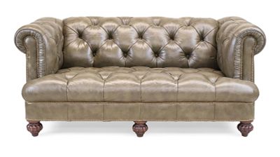 Leather-Upholstered Chesterfield Sofa. Leather-Upholstered Chesterfield Sofa 20th/21st. 31 1/2 