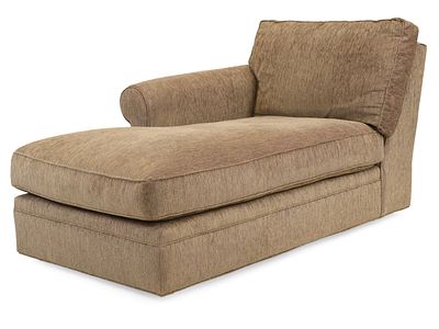 Contemporary Olive-Upholstered Chaise Lounge. Contemporary Olive-Upholstered Chaise 