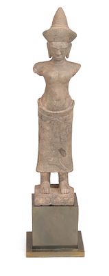 Khmer Style Sandstone Figure Provenance: Acquired from Lek Galleries, Bangkok, Thailand, 13 