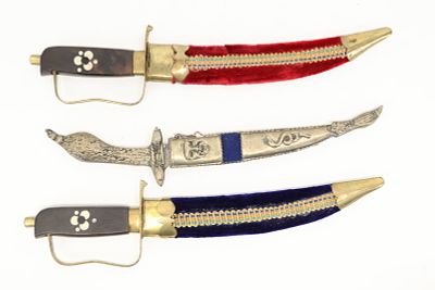 Three Indian Kirpan Knives. Three Indian Kirpan Knives Three Indian Kirpan Knives, including a 