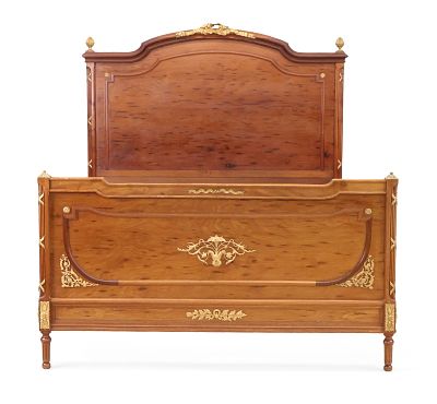 Neoclassical Style Ormolu-Mounted Walnut Bedstead. Neoclassical Style Ormolu-Mounted Walnut 