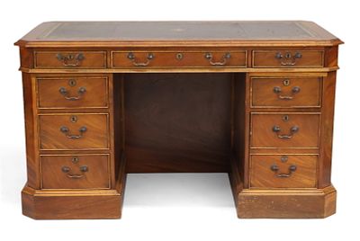 George III Style Mahogany Pedestal Desk. George III Style Mahogany Pedestal Desk English taste 