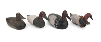 Four Canvasback Duck Decoys. Four Canvasback Duck Decoys Chesapeake Bay Area. Largest: 8 x 15 