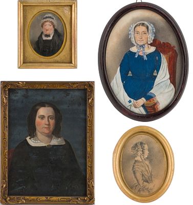Four Portraits of Women, Mixed Medias. Four Portraits of Women Mixed Medias One labeled verso 
