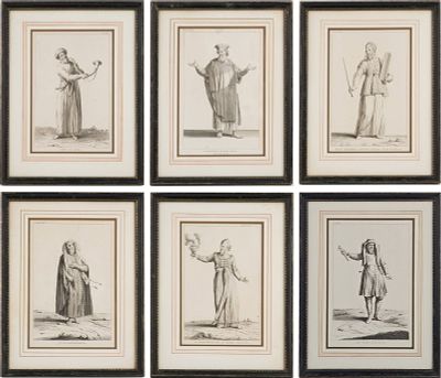 Augustin Antoine Calmet, 1672-1757, Six Judaic Figures, Engravings. Augustin Antoine 