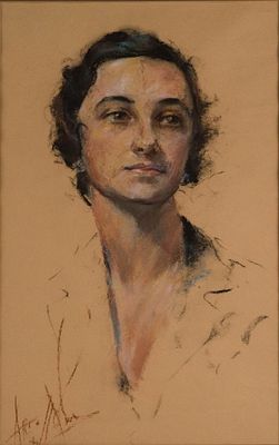 Artis Lane, 1927, Portrait of a Woman, Pastel on Paper. Artis Lane 1927 Portrait of a 