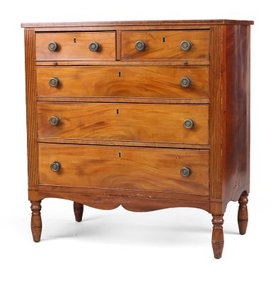 Federal Flame Grain Mahogany Chest of Drawers. Federal Flame Grain Mahogany Chest of 