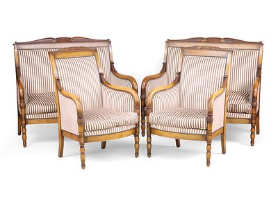 Suite of Biedermeier Seating Furniture. Suite of Biedermeier Seating Furniture Comprising, two 