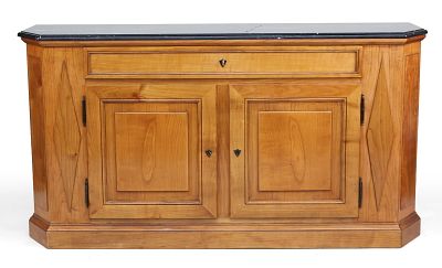 French Provincial Style Cherrywood Marble Top Server. French Provincial Style Cherrywood Marble 