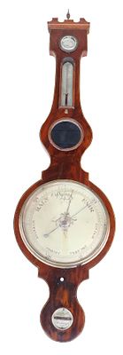 Regency Mahogany Banjo Barometer. Regency Mahogany Banjo Barometer Dial marked "L. Butti 