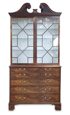 George III Mahogany Secretary Bookcase. George III Mahogany Secretary Bookcase English, late 