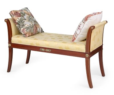 Neoclassical Style Brass Mounted Window Seat. Neoclassical Style Brass Mounted Window Seat 20th 
