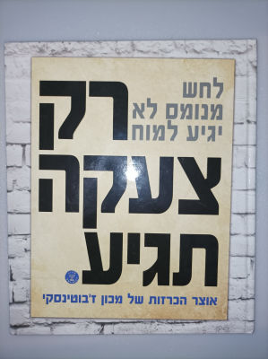 רק צעקה תגיע
אוצר הכרזות של מכון ז"בוטינסקי
יורם א. שמיר (עורך)
157 ע'. במשך שנים הן היו מונחות 