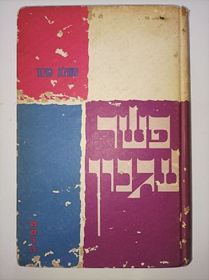 פשר עגנון
משולם טוכנר
יצא לאור ע"י הוצאת אגודת הסופרים, בשנת 1968, מכיל 284 עמודים. -מצב משומש ובלאי