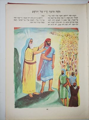 ספורי התנך
עם ציורים צבעוניים
מלוקטים בידי י. אחיקם
הציורים: פ. שרְנֵני
הוצאת מגדים, תל-אביב. 80 ע'