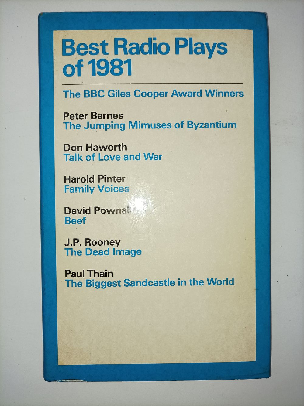 Best Radio Plays of 1981 (Giles Cooper Award Winners) 
מחזות הרדיו הטובים ביותר של 1981 (זוכי 