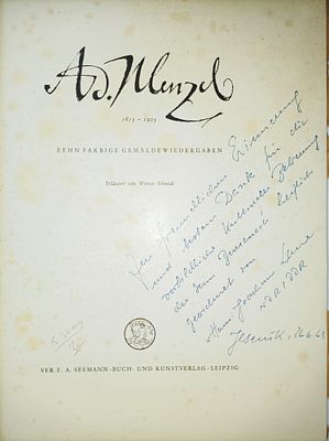 אדולף.מנצל 1815 - 1905 תיקיית רפרודוקציות ציורים צבעוניים עשרה רפרודוקציות ציורים צבעוניים. -גרמנ 