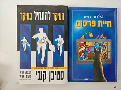 2 ספרים
- חיית פרסום/ איילה רהב
- העיקר להתחיל בעיקר/ סטיבן קובי. - 83, [1] עמודים, [4] עמודים 