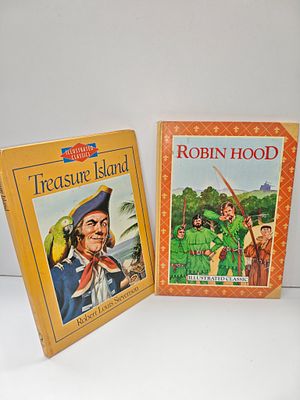 - לוט 2 ספרי ילדים - שנות ה- 80
- רובין הוד- ROBIN HOOD
- אי המטמון - ISLAND TREASURE. - אנגלית