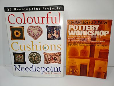 סדנת קדרות - Pottery Workshop - 1973
- כריות צבעוניות בחוט מחט - Colourful Cushions in Needlepoint. 