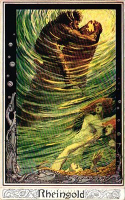 Открытое письмо "Золото Рейна". Живопись. Изд. Raphael Tuck & Sons, б.г., 9 х 14 см